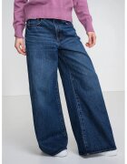 CALVIN KLEIN JEANS Дънки с ниска талия и широк крачол - Син меланж