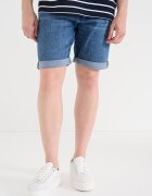 CALVIN KLEIN JEANS Дънкови слим бермуди с навит подгъв Син