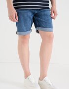CALVIN KLEIN JEANS Дънкови слим бермуди с навит подгъв Син