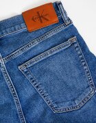 CALVIN KLEIN JEANS Дънкови слим бермуди с навит подгъв Син