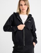 CALVIN KLEIN JEANS Худи с паднали ръкави и цип Черен