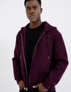 CALVIN KLEIN JEANS Худи с цип и бродирано лого Тъмновиолетов