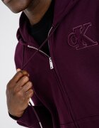 CALVIN KLEIN JEANS Худи с цип и бродирано лого Тъмновиолетов