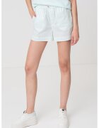 CALVIN KLEIN JEANS Къс панталон с висока талия - Бледозелен/Бял