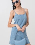 CALVIN KLEIN JEANS Къса дънкова рокля с цип - Светлосин