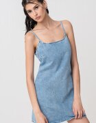 CALVIN KLEIN JEANS Къса дънкова рокля с цип - Светлосин
