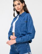 CALVIN KLEIN JEANS Къса риза от деним с джоб на гърдите