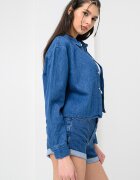 CALVIN KLEIN JEANS Къса риза от деним с джоб на гърдите
