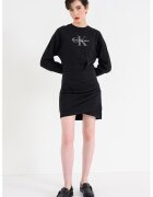 CALVIN KLEIN JEANS Къса рокля с дизайн 2 в 1 - Черен/Tъмносив