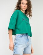 CALVIN KLEIN JEANS Къса тениска с лого Зелен/Ултрамарин синьо