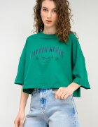 CALVIN KLEIN JEANS Къса тениска с лого Зелен/Ултрамарин синьо