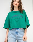 CALVIN KLEIN JEANS Къса тениска с лого Зелен/Ултрамарин синьо