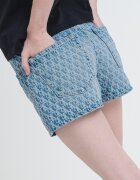 CALVIN KLEIN JEANS Къси дънки с лого - Син меланж