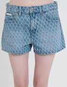 CALVIN KLEIN JEANS Къси дънки с лого - Син меланж