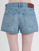 CALVIN KLEIN JEANS Къси дънки с лого - Син меланж