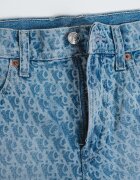 CALVIN KLEIN JEANS Къси дънки с лого - Син меланж