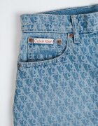 CALVIN KLEIN JEANS Къси дънки с лого - Син меланж