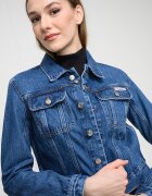 CALVIN KLEIN JEANS Късо дънково яке с джобове Син меланж