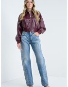 CALVIN KLEIN JEANS Късо яке от еко кожа с еластични маншети и подгъв