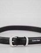 CALVIN KLEIN JEANS Кожен колан с метална тока Черен