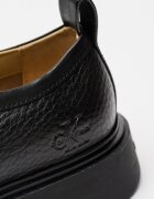 CALVIN KLEIN JEANS Кожени мокасини с релеф Черен