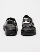 CALVIN KLEIN JEANS Кожени сандали с токи и равна подметка Черен