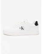 CALVIN KLEIN JEANS Маратонки от кожа и еко кожа с лого - Черен/Бял