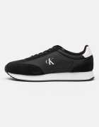 CALVIN KLEIN JEANS Маратонки под глезена Retro Runner с велур Бял/Черен