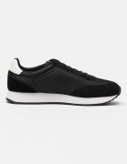 CALVIN KLEIN JEANS Маратонки под глезена Retro Runner с велур Бял/Черен