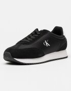 CALVIN KLEIN JEANS Маратонки под глезена Retro Runner с велур Бял/Черен