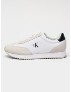 CALVIN KLEIN JEANS Маратонки под глезена Retro Runner с велур - Бял/Сив