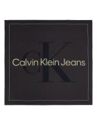 CALVIN KLEIN JEANS Памучен шал с лого Тъмнокафяв/Черен