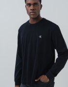 CALVIN KLEIN JEANS Памучна блуза с лого Черен
