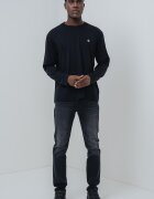CALVIN KLEIN JEANS Памучна блуза с лого Черен