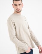 CALVIN KLEIN JEANS Памучна блуза с лого Сиво-бежов