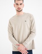 CALVIN KLEIN JEANS Памучна блуза с лого Сиво-бежов