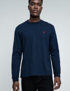 CALVIN KLEIN JEANS Памучна блуза с лого Тъмносин
