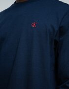 CALVIN KLEIN JEANS Памучна блуза с лого Тъмносин