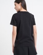 CALVIN KLEIN JEANS Памучна тениска с бродирано лого Черен