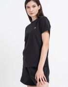 CALVIN KLEIN JEANS Памучна тениска с бродирано лого Черен