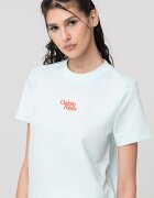 CALVIN KLEIN JEANS Памучна тениска с лого Корал/Ментово зелено