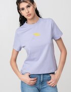 CALVIN KLEIN JEANS Памучна тениска с лого Шафраново жълто/Лилав