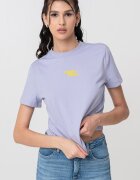 CALVIN KLEIN JEANS Памучна тениска с лого Шафраново жълто/Лилав