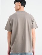 CALVIN KLEIN JEANS Памучна тениска с лого Сиво-кафяв/Тъмно каки