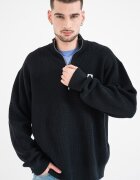 CALVIN KLEIN JEANS Плетен суитшърт с цип Черен