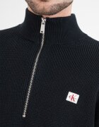 CALVIN KLEIN JEANS Плетен суитшърт с цип Черен