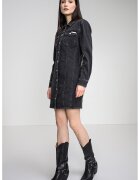 CALVIN KLEIN JEANS Права рокля тип риза от деним - Избеляло черно