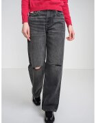 CALVIN KLEIN JEANS Прави дънки с ниска талия - Сив меланж