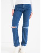 CALVIN KLEIN JEANS Прави дънки с висока талия - Син меланж