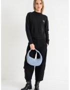 CALVIN KLEIN JEANS Пуловер с овално деколте и рипсени подгъви